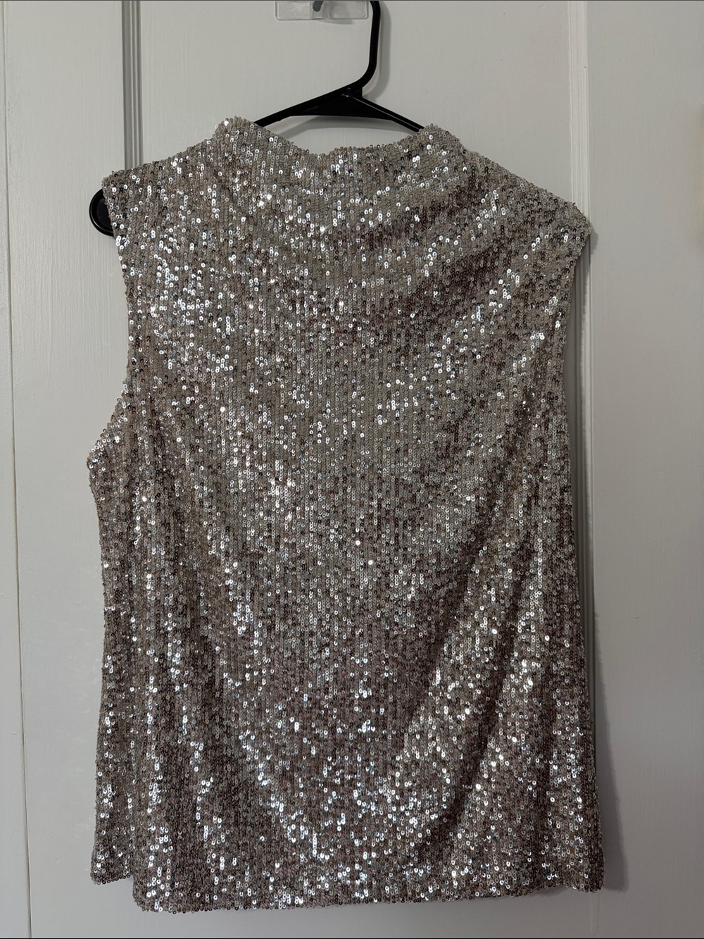 Cable & Gauge Silver Sequin Sleeveless Shell